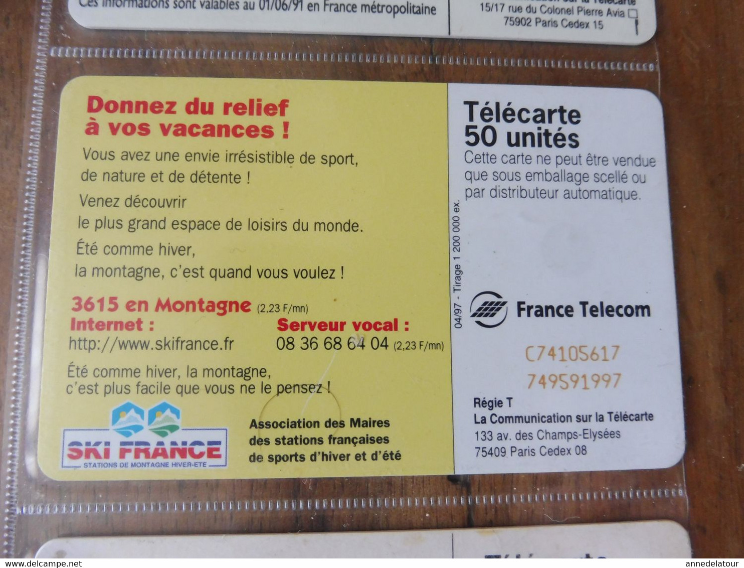 10  Télécartes  FRANCE TELECOM    publicités et divers, Huile d'olive ; Vincent Van Gogh ; Ski France ;  etc