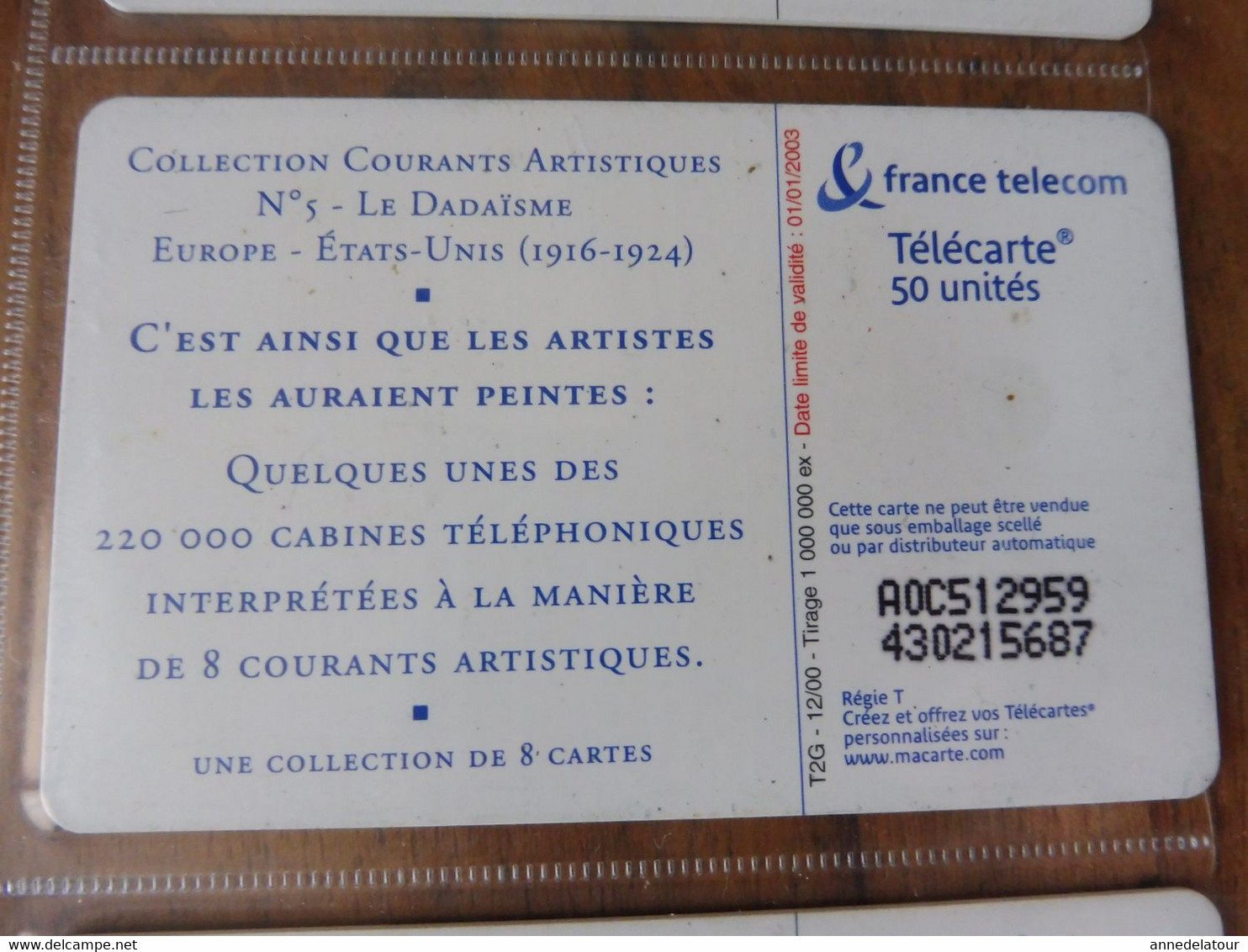 8  Télécartes  FRANCE TELECOM    publicités pour les cabines téléphoniques ; etc