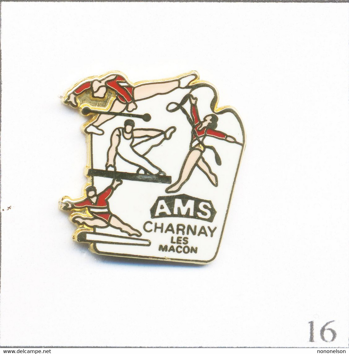 Pin's Gymnastique / AMS (Association Musicale Et Sportive) à Charnay Lès Mâcon (71). Est. Dimo. Zamac Fin. T818-16 - Gymnastique