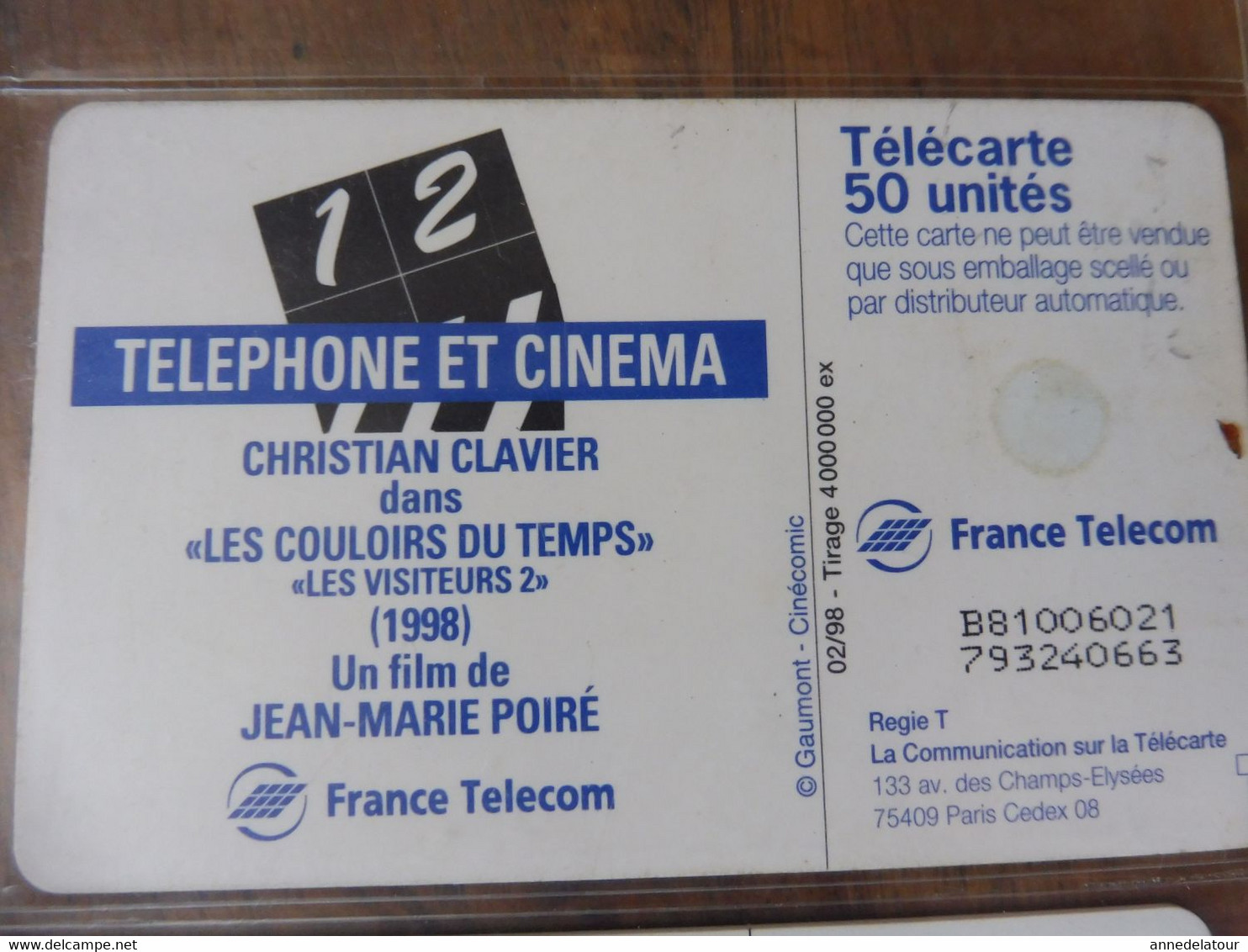 8  Télécartes  FRANCE TELECOM    Téléphone et cinéma