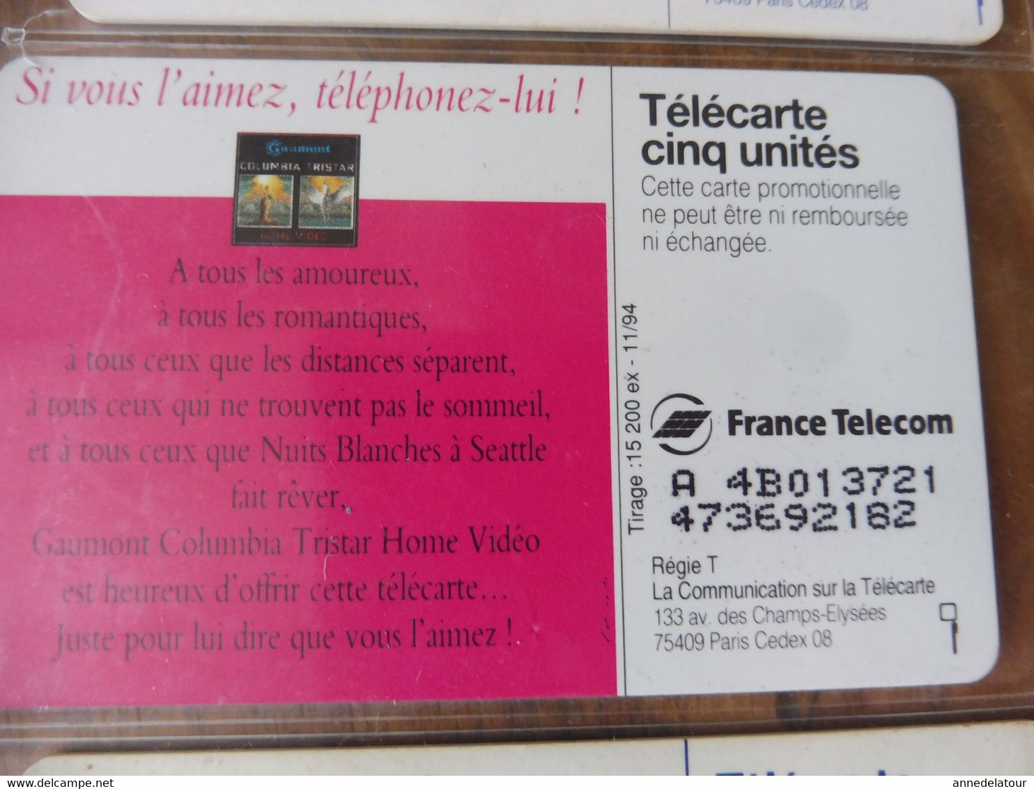 8  Télécartes  FRANCE TELECOM    Téléphone et cinéma