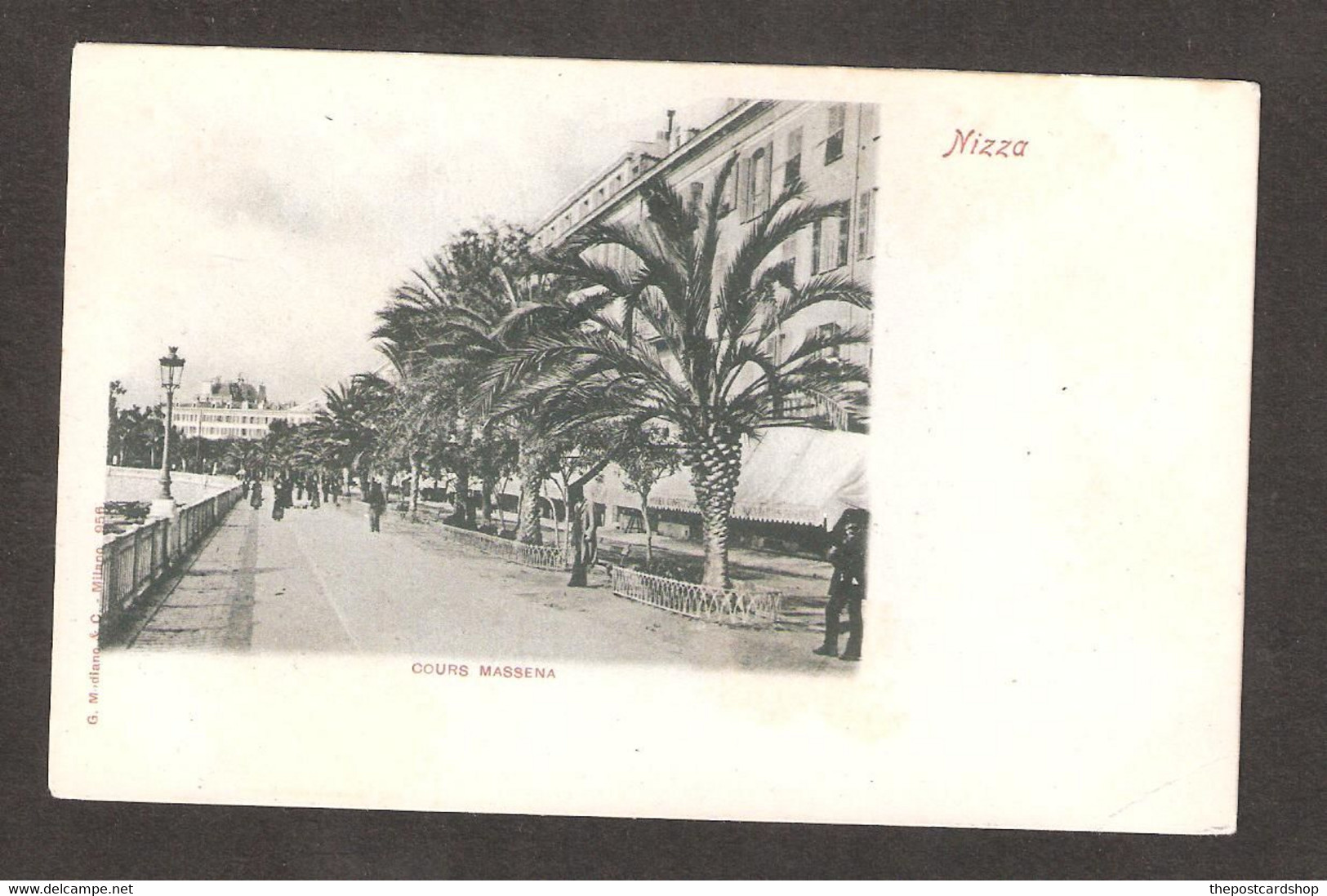 CPA 06 ALPES MARITIMES  NICE NIZZA COURS MASSENA DOS NON DIVISE G MODIANO & C MILANO No.956 ? RARE !! EARLY CARD ITALIAN - Other & Unclassified