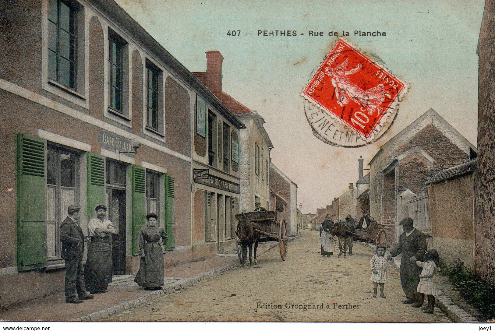 Cpa Perthes Rue De La Planche. Colorisée. - Perthes