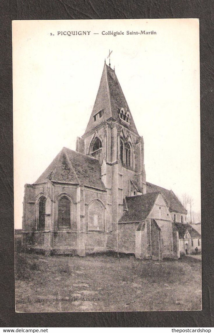 CPA 80 SOMME Picquigny COLLEGIALE SAINT-MARTIN  L CARON AMIENS - Picquigny