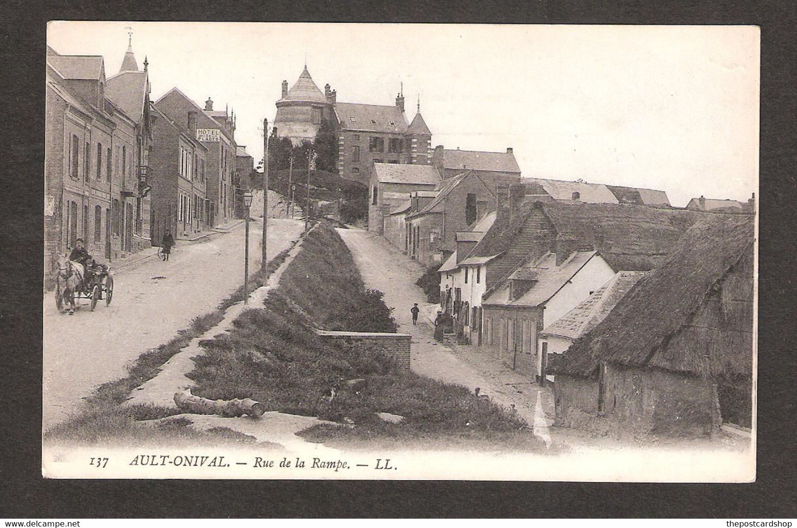 CPA 80 SOMME AULT ONIVAL No.137 RUE DE LA RAMPE LL LOUIS LEVY FILS FRANCE ATTELAGE - Onival