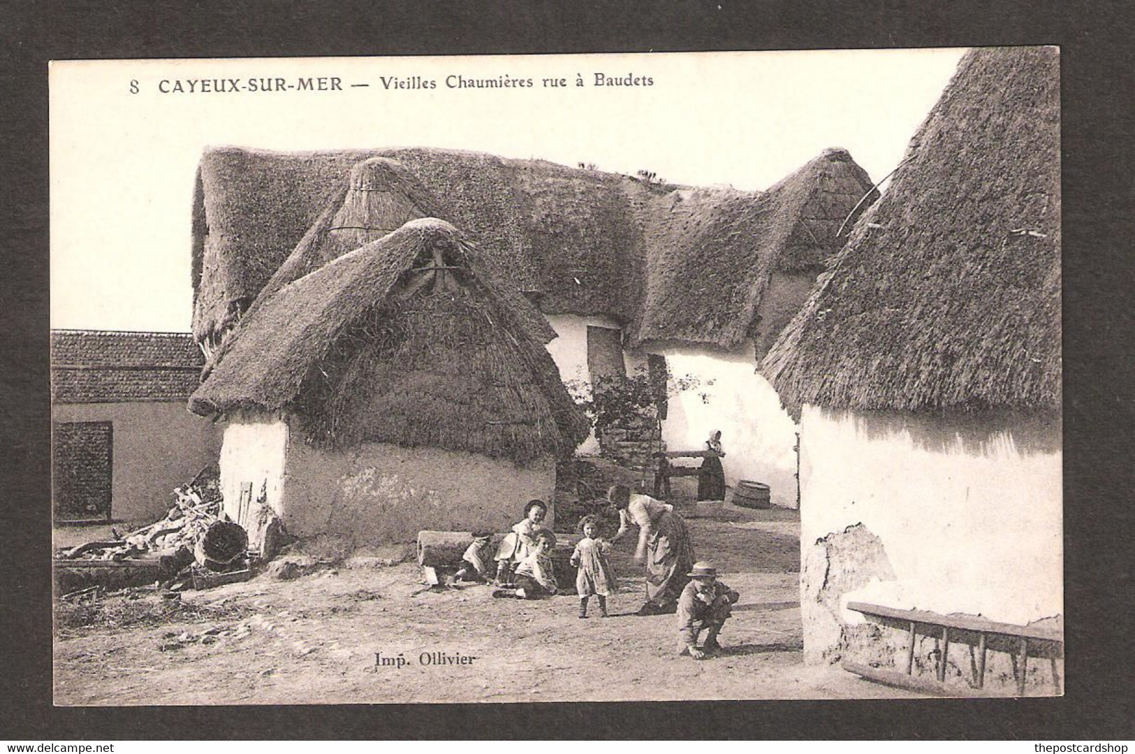 CPA 80 SOMME CAYEUX SUR MER No.8 VIEILLES CHAUMIERES RUE DES BAUDETS. ANIMATION. ENFANTS. - Cayeux Sur Mer