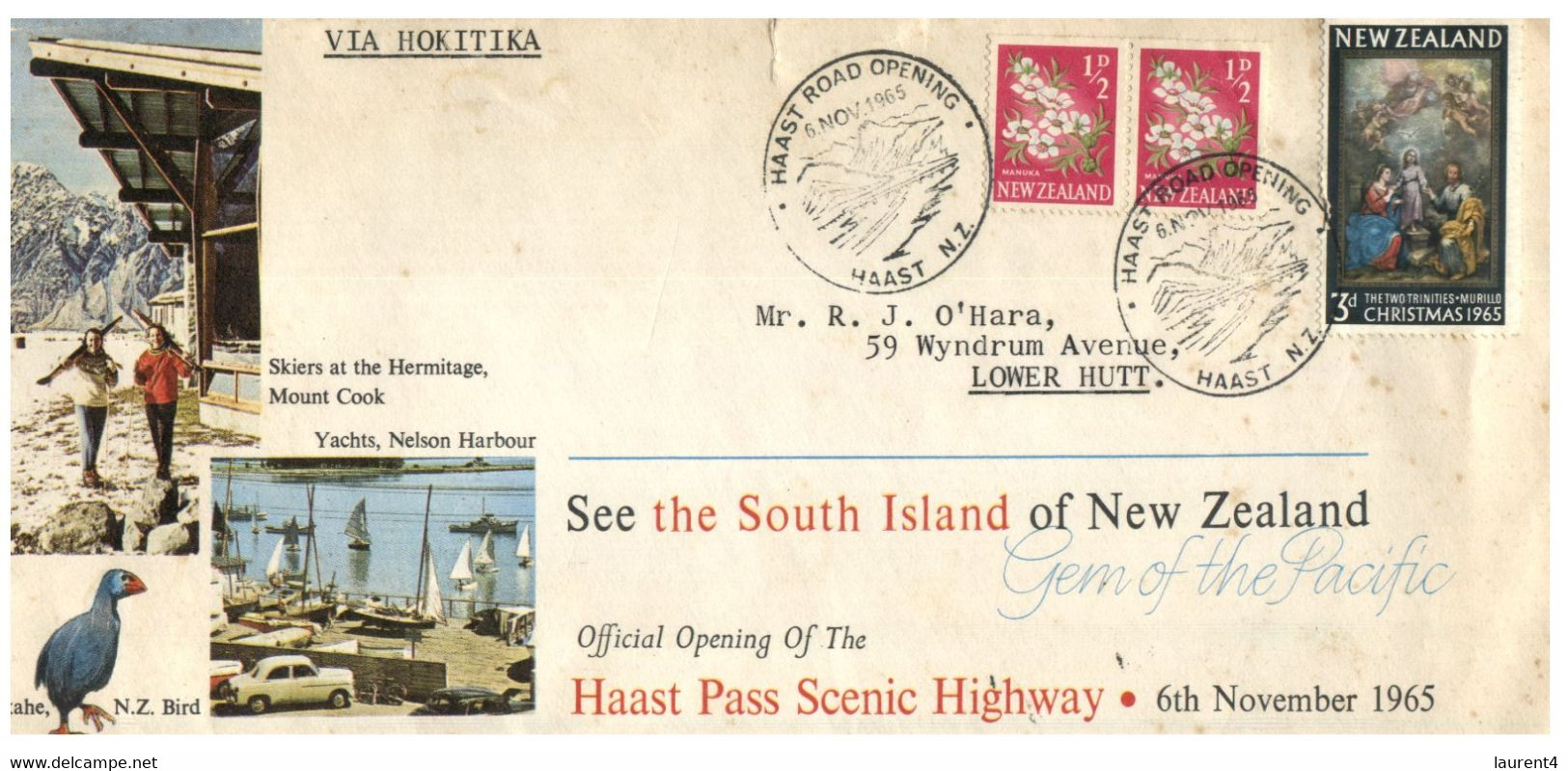 (VV 8) New Zealand  - Cover 1965 Posted To Australia - See South Island Of New Zealand - Brieven En Documenten