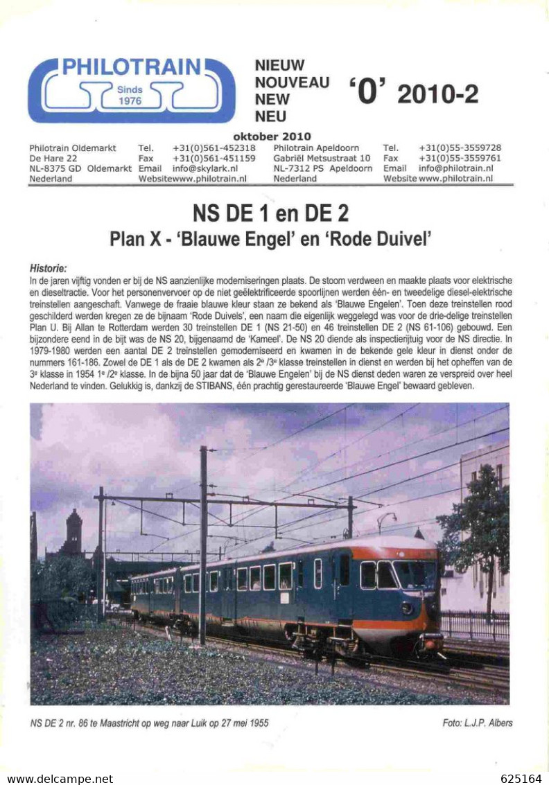 Catalogue PHILOTRAIN 2010 -02 Spoor O October NS DE 1 & DE 2 - En Néerlandais, Allemand, Anglais Et Français - Niederländisch