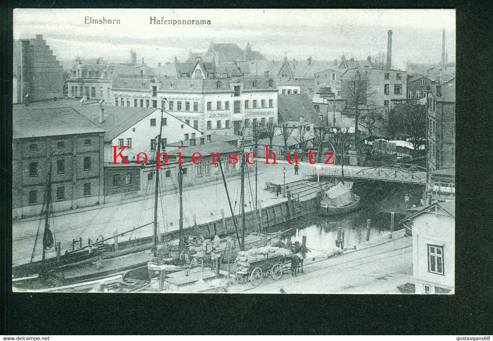 AK Elmshorn, Hafenpanorama, Gelaufen 1921 - Elmshorn