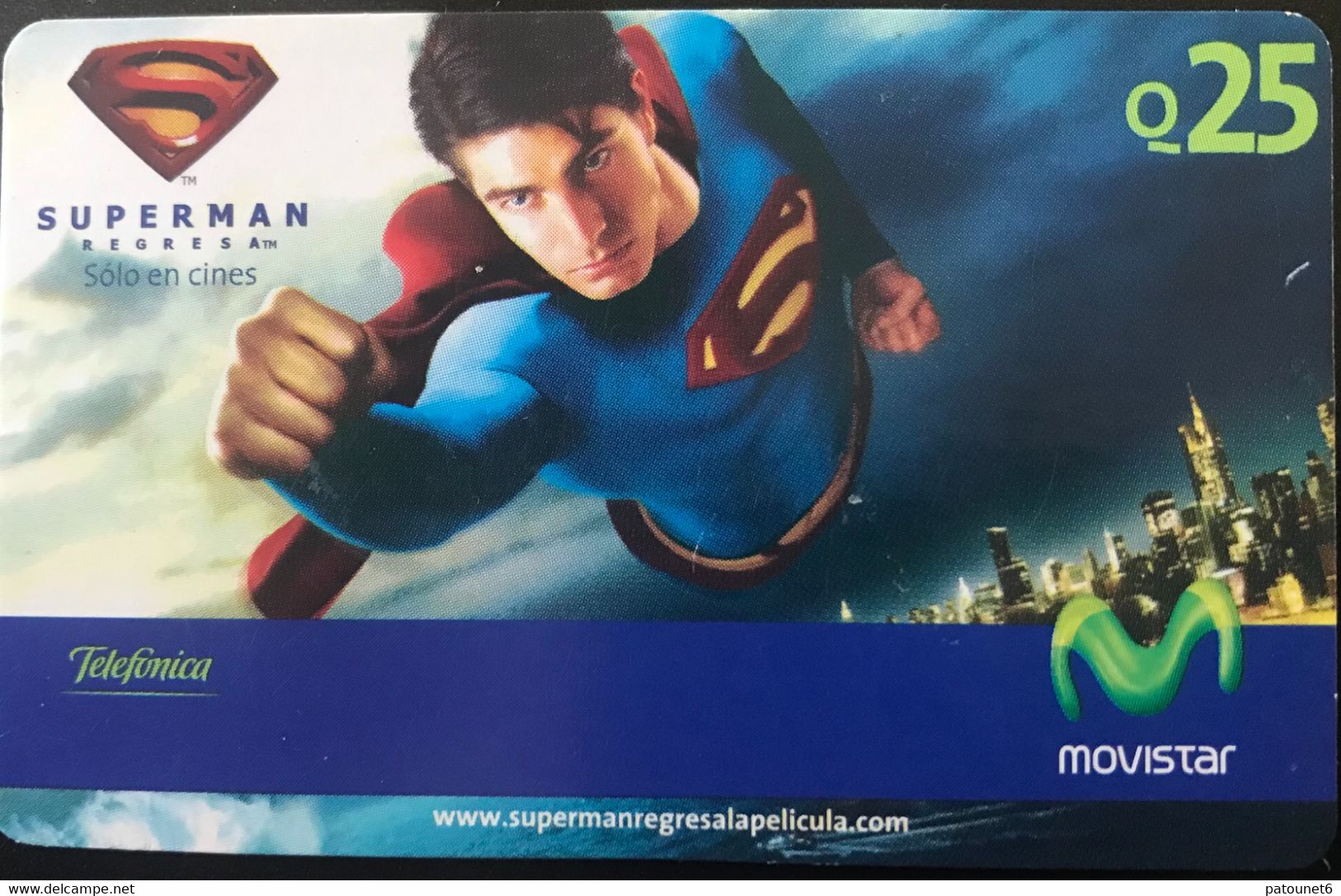 GUATEMALA  -  Recharge -  MoviStar -  SUPERMAN  -  Q 25 - Guatemala