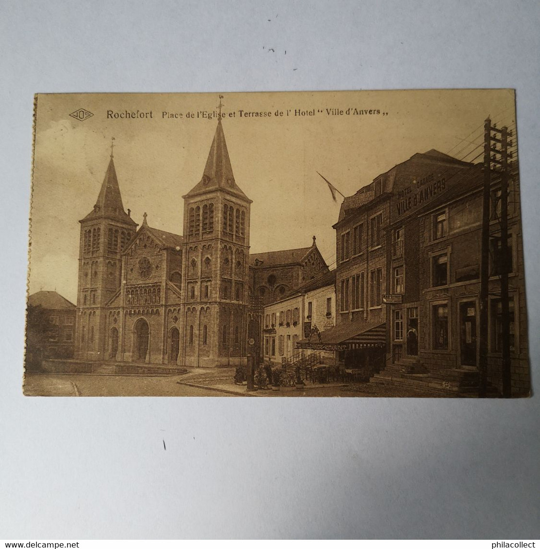 Rochefort (Namur) Place De L'Eglise Et Terrassen De Hotel Ville D'Anvers1931 - Rochefort