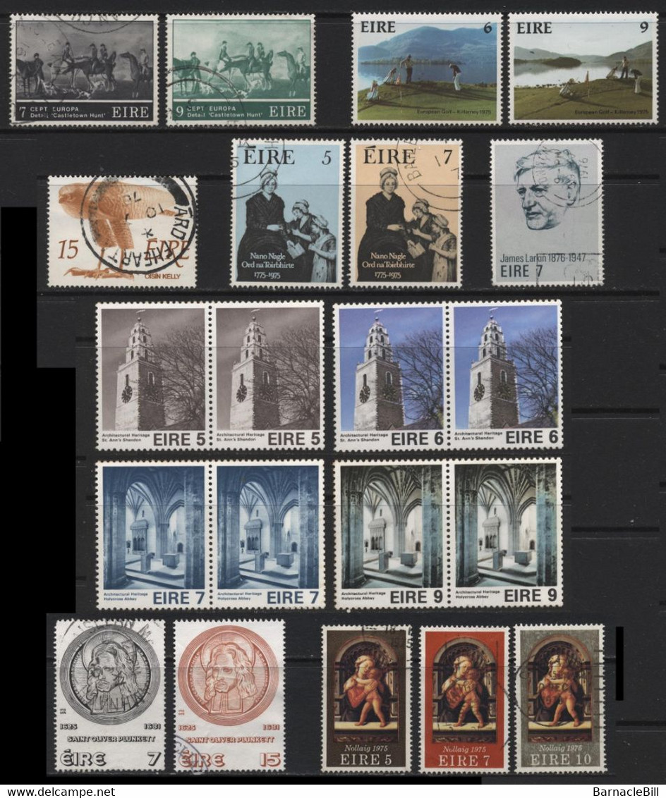 Ireland (06) 1975 Commemoratives. 17 Different Stamps. Mint & Used. Hinged. - Autres & Non Classés