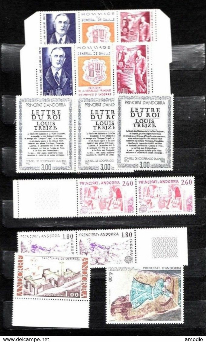 Andorre Petite Collection Blocs Neufs1973/1988 N** MNH Cote 640 € 13 Scans TB - Collections