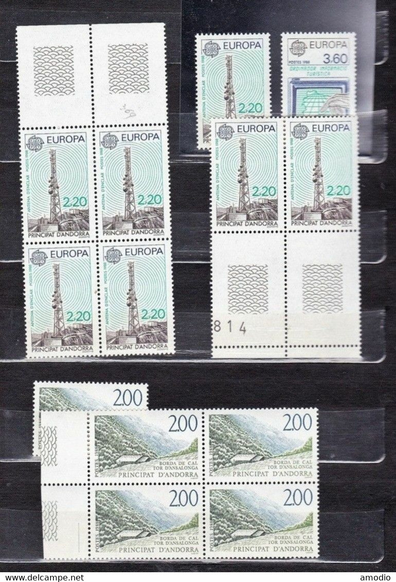 Andorre Petite collection blocs neufs1973/1988 N** MNH Cote 640 € 13 scans TB