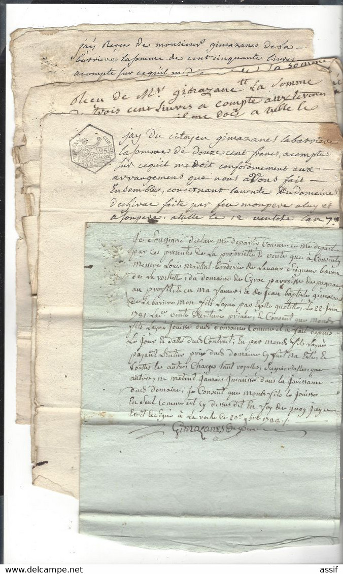 Vente 1781 Espagnac Village De Chirac ( Cyrac) Par Louis Martial De Borderie De Lavaur Baron De La Rochette , Pandrignes - Historical Documents