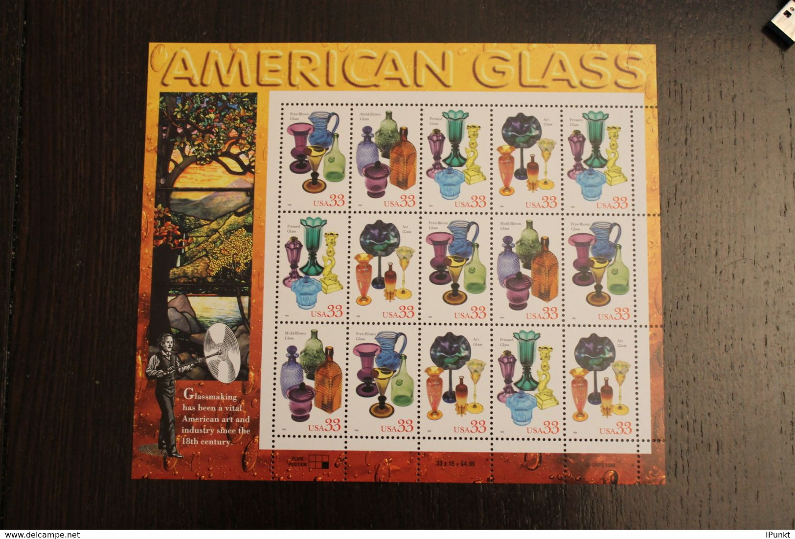 USA 1999; Amerikanisches Glas; MiNr 3148-51, MNH - Fogli Completi