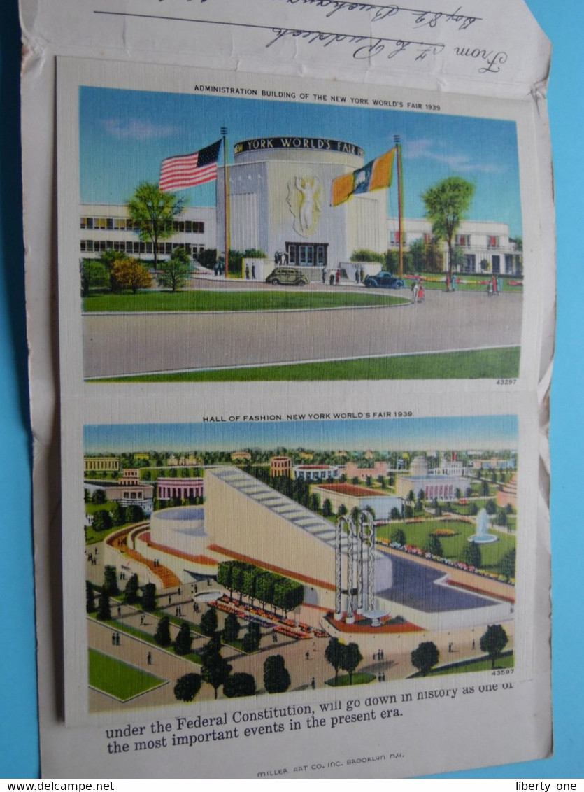 NEW YORK WORLD'S FAIR 1939 ( See / Voir Scans ) Miller Art Carnet With Views Of The Fair > Stamp 1939 ! - Exhibitions