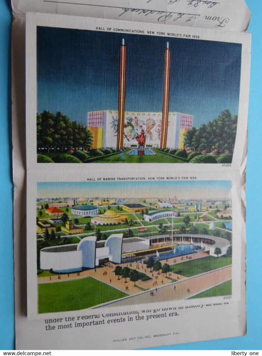 NEW YORK WORLD'S FAIR 1939 ( See / Voir Scans ) Miller Art Carnet With Views Of The Fair > Stamp 1939 ! - Tentoonstellingen