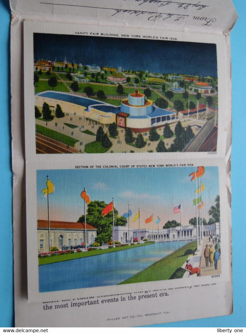 NEW YORK WORLD'S FAIR 1939 ( See / Voir Scans ) Miller Art Carnet With Views Of The Fair > Stamp 1939 ! - Expositions