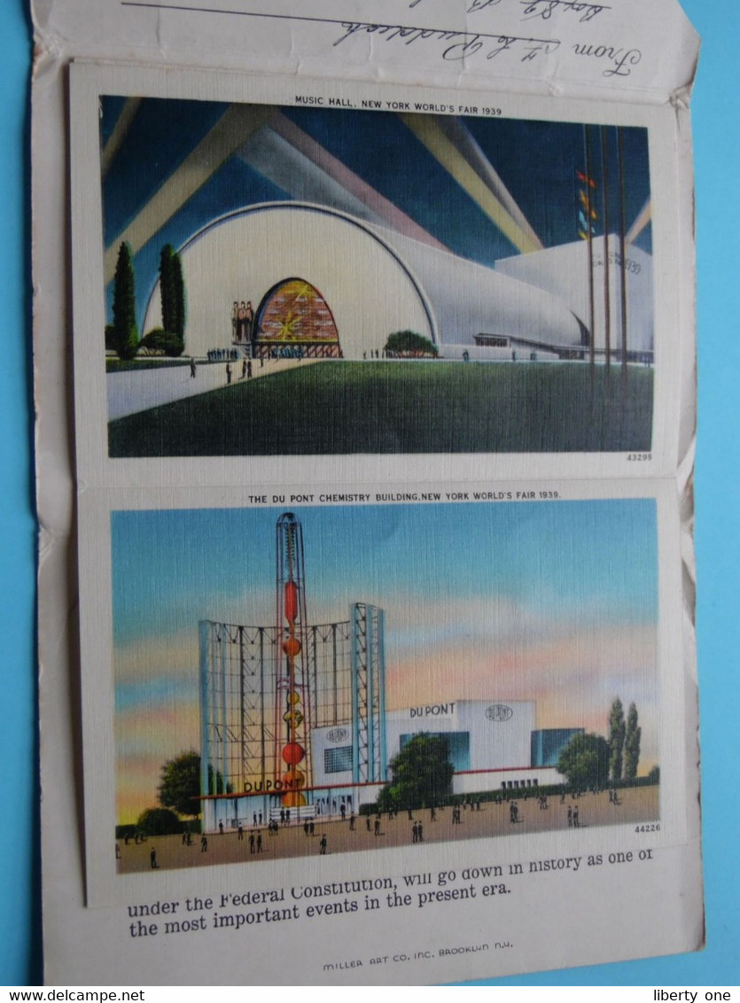 NEW YORK WORLD'S FAIR 1939 ( See / Voir Scans ) Miller Art Carnet With Views Of The Fair > Stamp 1939 ! - Exhibitions