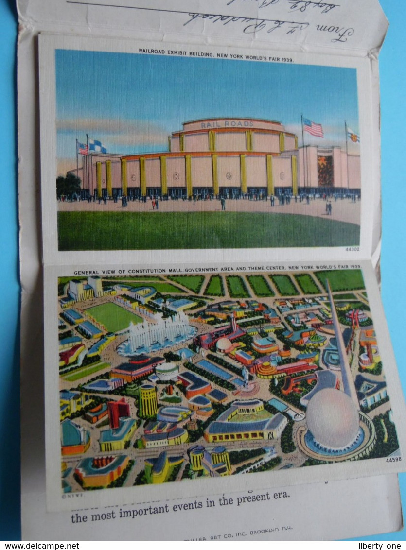 NEW YORK WORLD'S FAIR 1939 ( see / voir Scans ) Miller Art Carnet with Views of the Fair > Stamp 1939 !