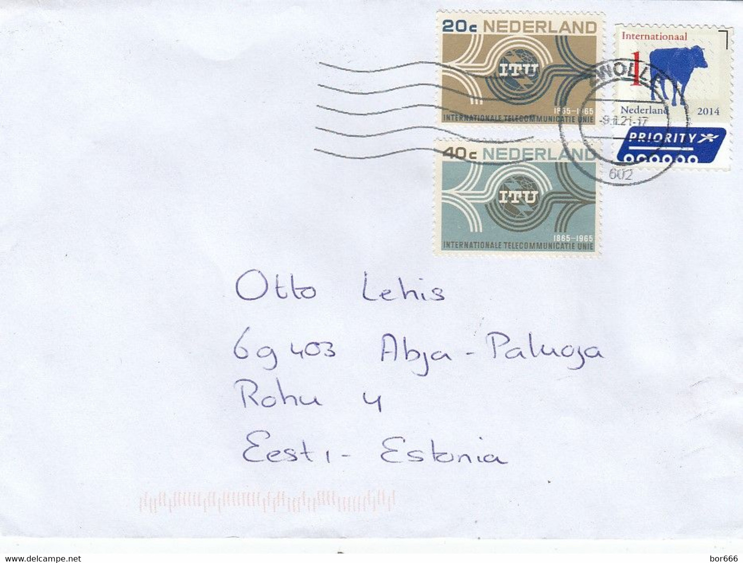 GOOD NETHERLANDS Postal Cover To ESTONIA 2021 - Good Stamped: Cow ; ITU / UIT - Lettres & Documents