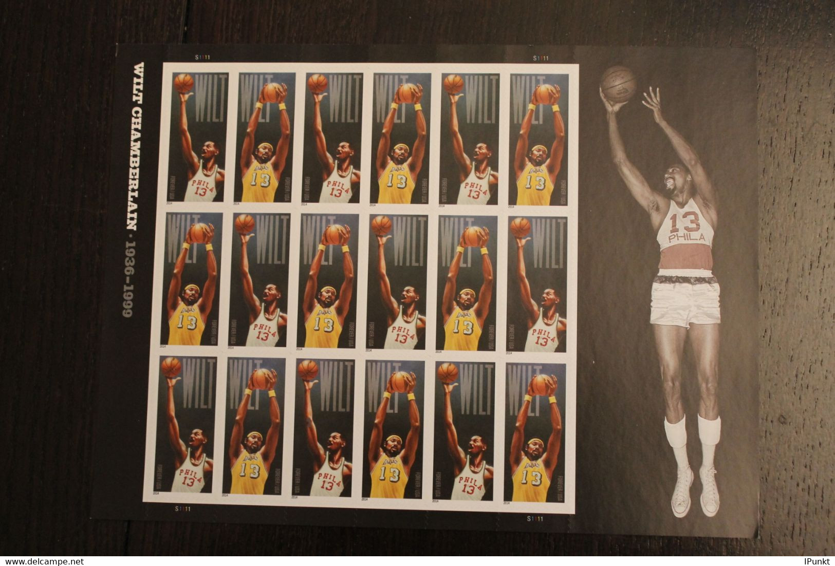 USA 2014; Wiet Chamberlain; Basketball; Folienbogen, Sk, MiNr 5137 BA-38 BA, MNH - Hojas Completas