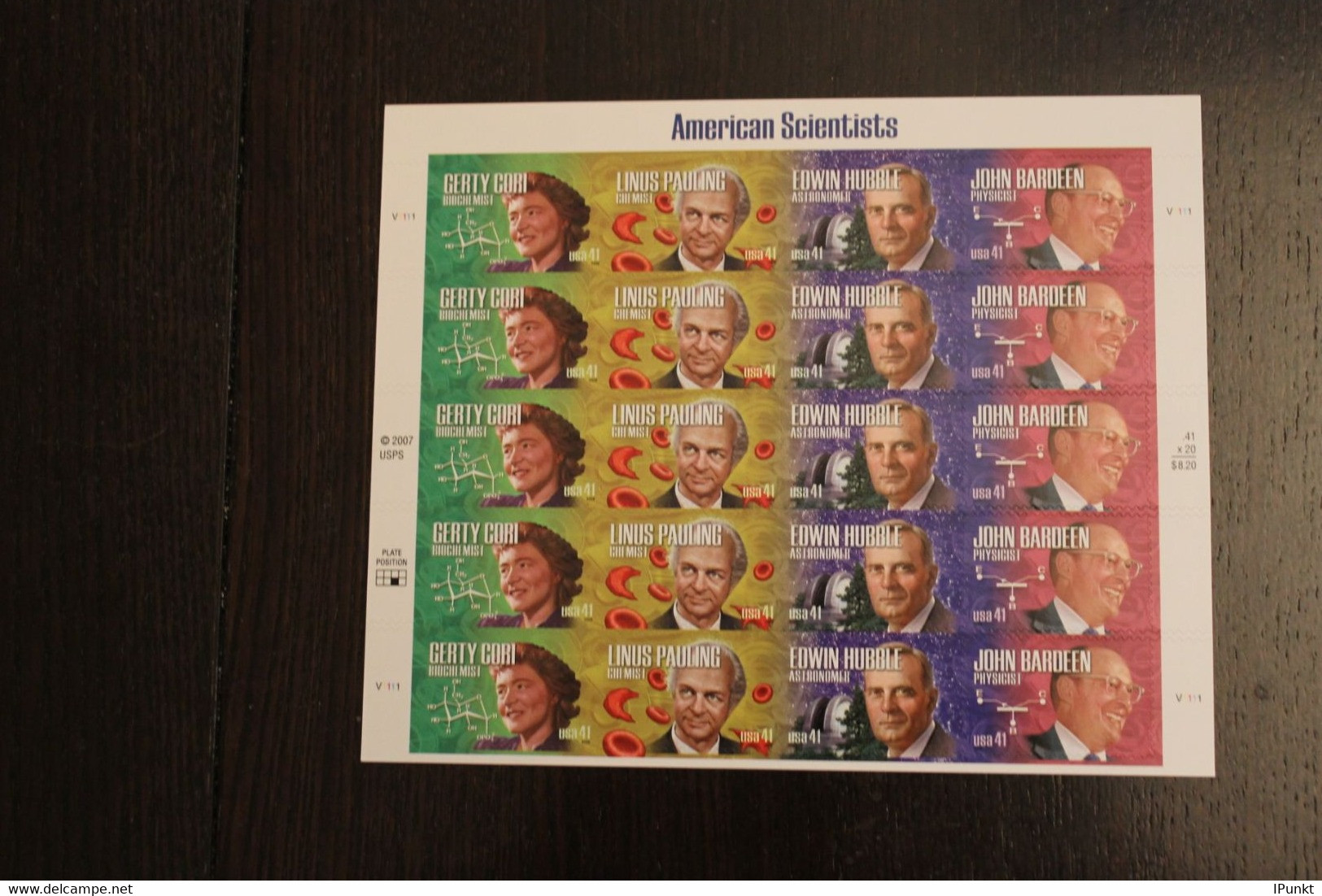 USA 2008; Amerikanische Wissenschaftler; Folienbogen, Sk, MiNr 4336-39, MNH - Sheets