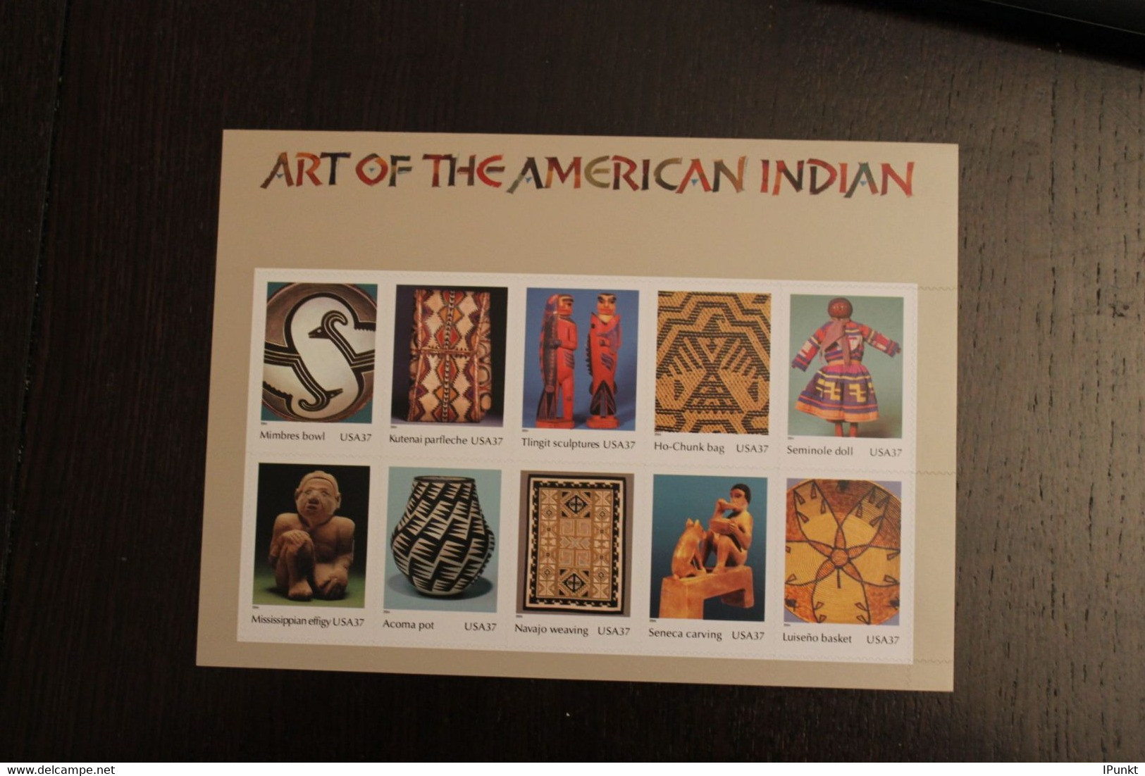 USA 2004; Kunst Amerikanischer Indianerstämme; Folienbogen, Sk, MiNr  3853-62, MNH - Hojas Completas