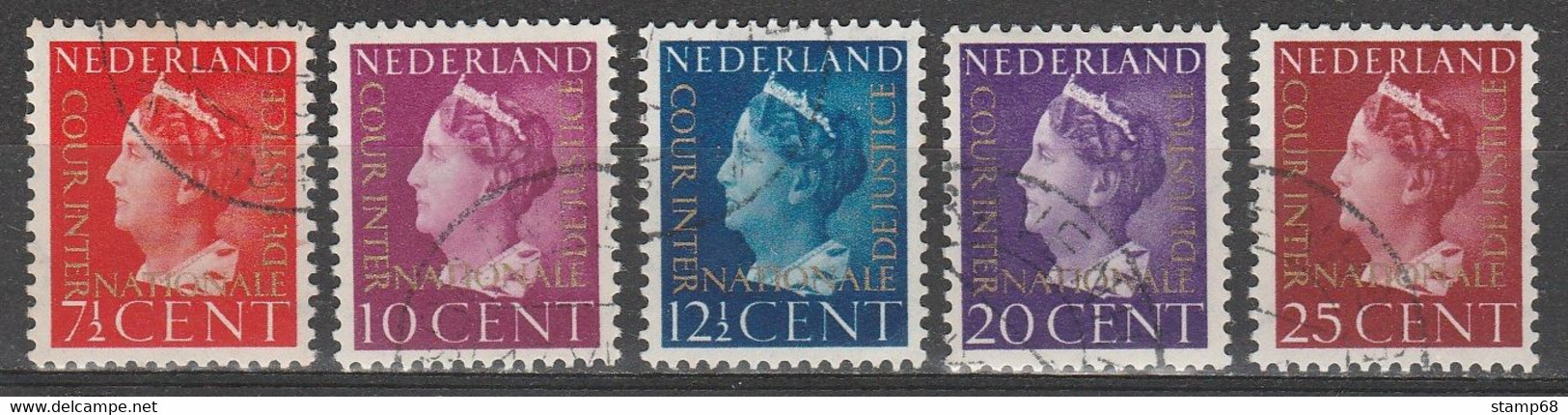 Nederland NVPH D20-24 Dienstzegels Cour De Justice 3 1947 Gestempeld - Dienstzegels