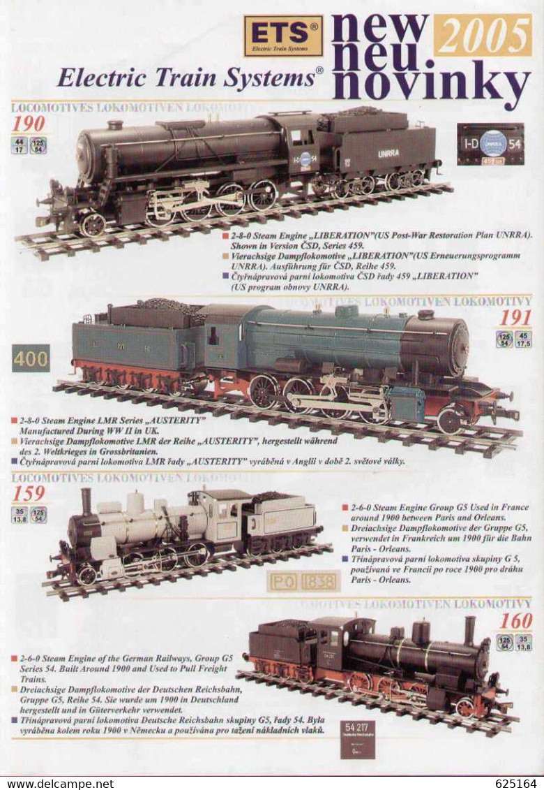 Catalogue ETS Electric Train System 2005 New All Metal O Scale  - En Anglais, Allemand Et Tchèque - Englisch