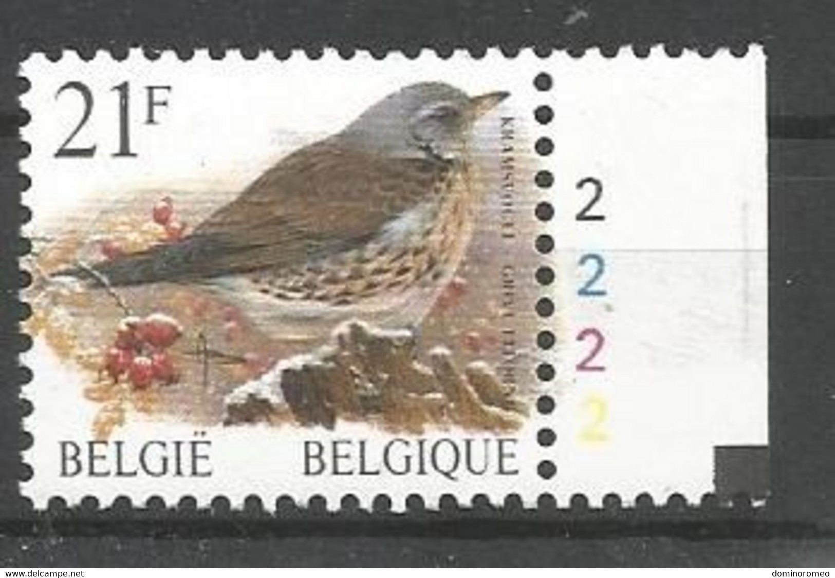 OCB 2792 Postfris Zonder Scharnier ** Met Plaatnummer 2 - 1985-.. Vögel (Buzin)