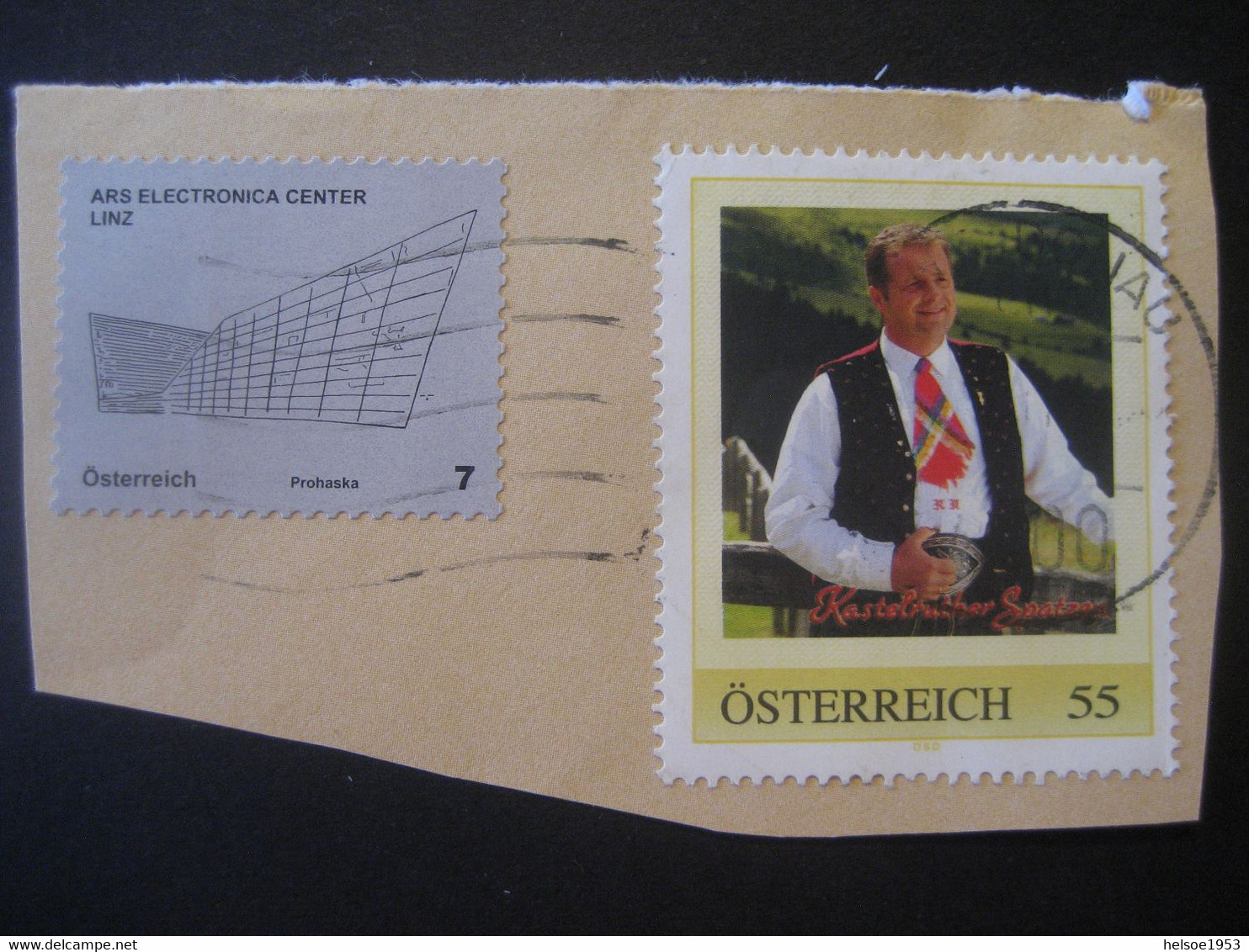 Österreich- Pers.BM Norbert Rier Von Den Kastelruther Spatzen Auf Briefausschnitt - Personalisierte Briefmarken