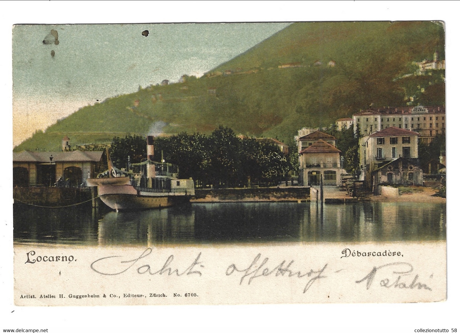 LOCARNO Porto. Imbarcadero "Debarcadèere" Ed. H.Guggenheim & Co. Zurich - Locarno
