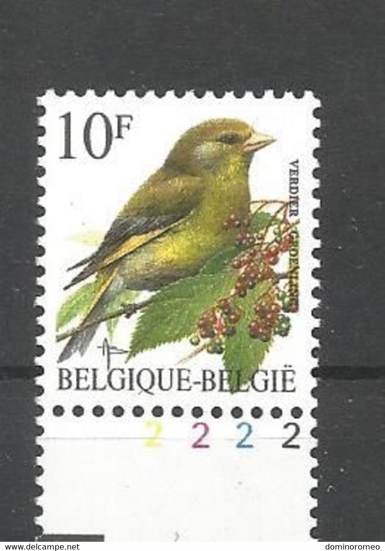 OCB 2461 Postfris Zonder Scharnier ** Met Plaatnummer 2 - 1985-.. Birds (Buzin)