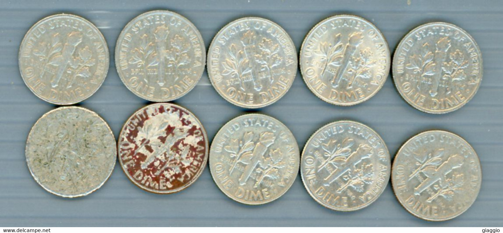 °°° Usan. 444 - One Dime Lotto 10 Pezzi Date Varie Circolate °°° - Lotti