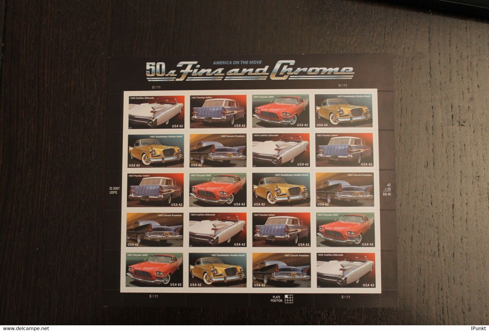 USA 2008; Klassische Automobile; Folienbogen, Sk, MiNr  4447-51, MNH - Sheets