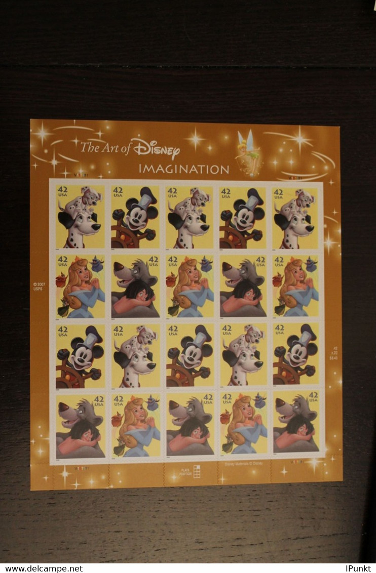 USA 2008; Walt-Disney-Figuren (V); Folienbogen, Sk, MiNr  4417-20, MNH - Volledige Vellen