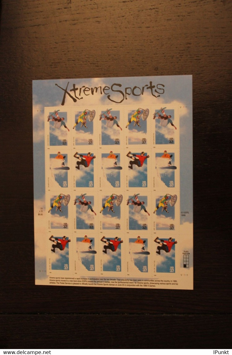 USA 1999; Fun Sport; Folienbogen, Sk, MiNr  3144-47, MNH - Sheets