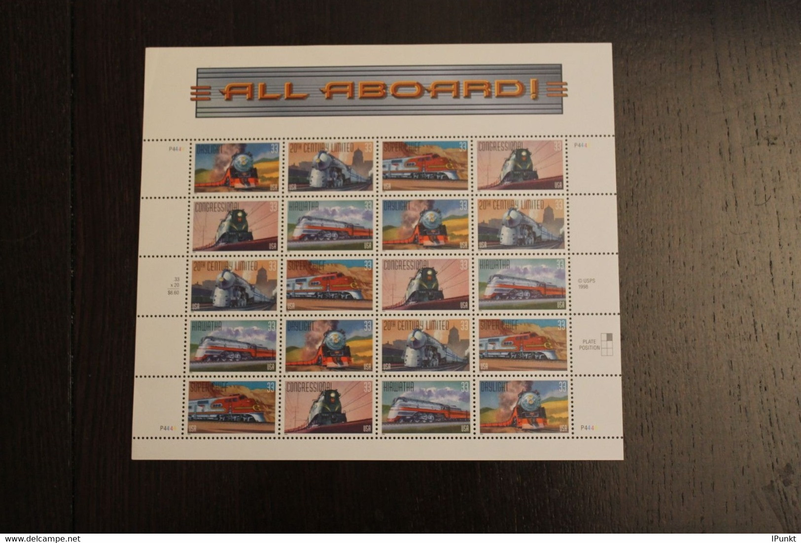 USA 1999; Eisenbahnen; MiNr  3159-63, MNH - Sheets