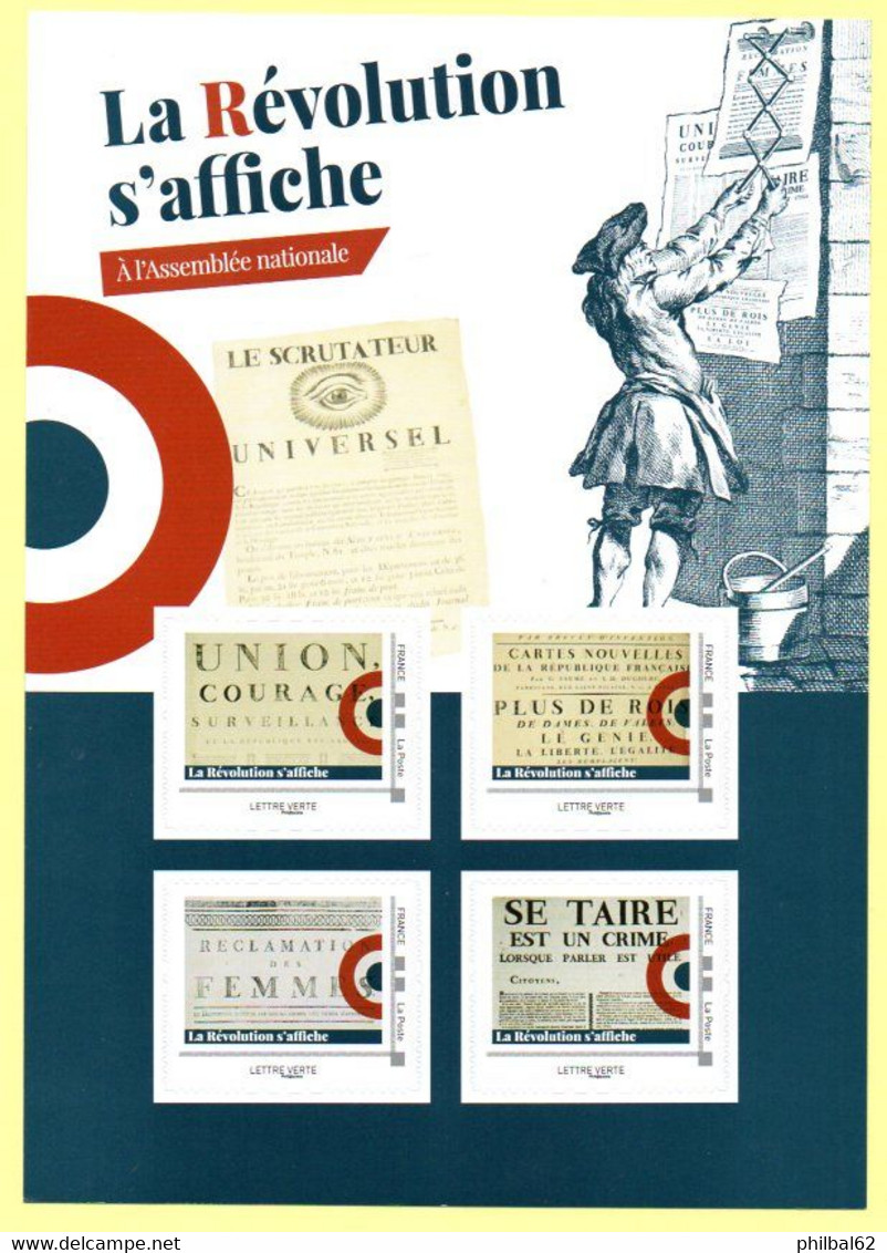 Bloc Collector De 4 Timbres Autoadhésifs : La Révolution S'affiche. - Autres & Non Classés