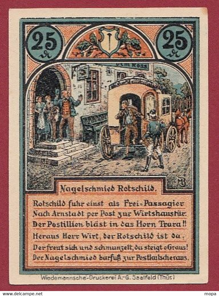 Allemagne 1 Notgeld  De 25 Pf  Stadt  Roda ( RARE) Dans L 'état   Lot N °372 - Collections