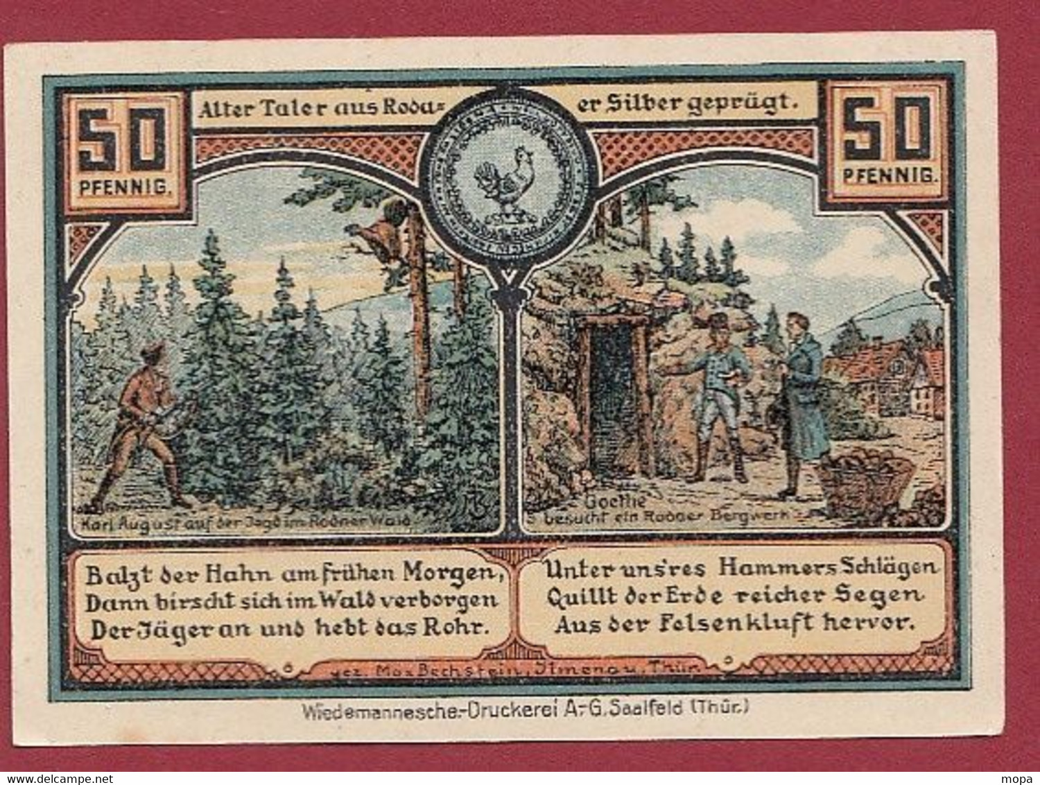 Allemagne 1 Notgeld  De 50 Pf  Stadt  Roda ( RARE) Dans L 'état   Lot N °373 - Collections