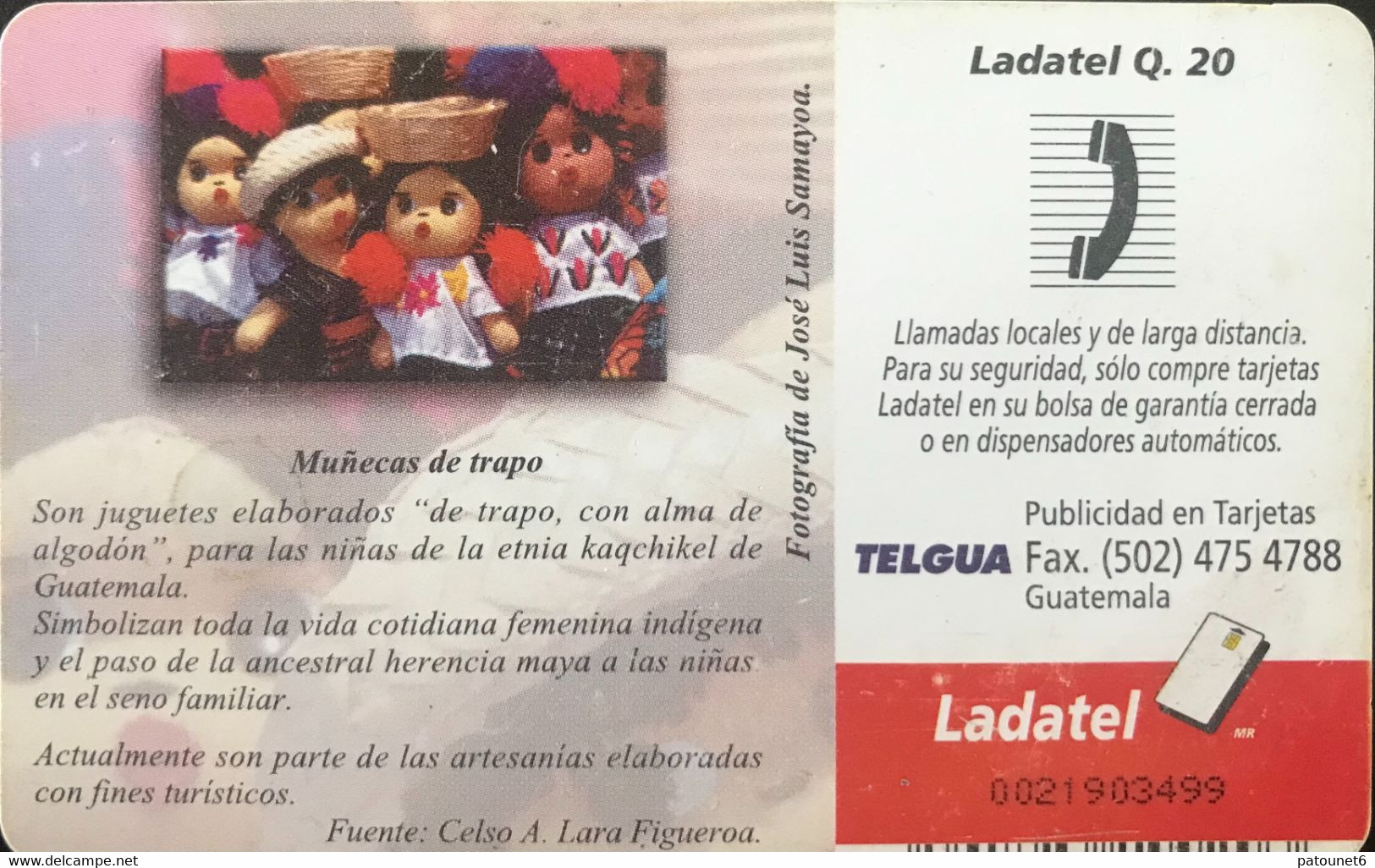 GUATEMALA  -  Phonecard  - Telgua -  Tradiciones De Guatemala  -  Ladatel 0.20 - Guatemala