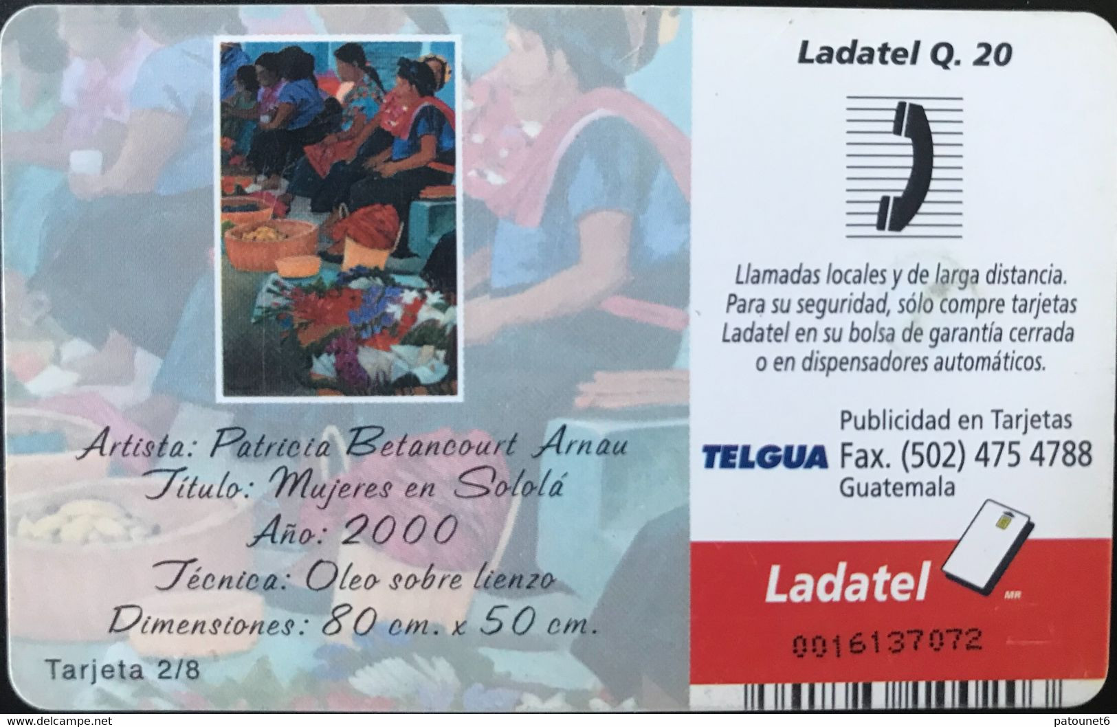 GUATEMALA  -  Phonecard  - Telgua -  Instantes De Guatemala  -  Ladatel 0.20 - Guatemala