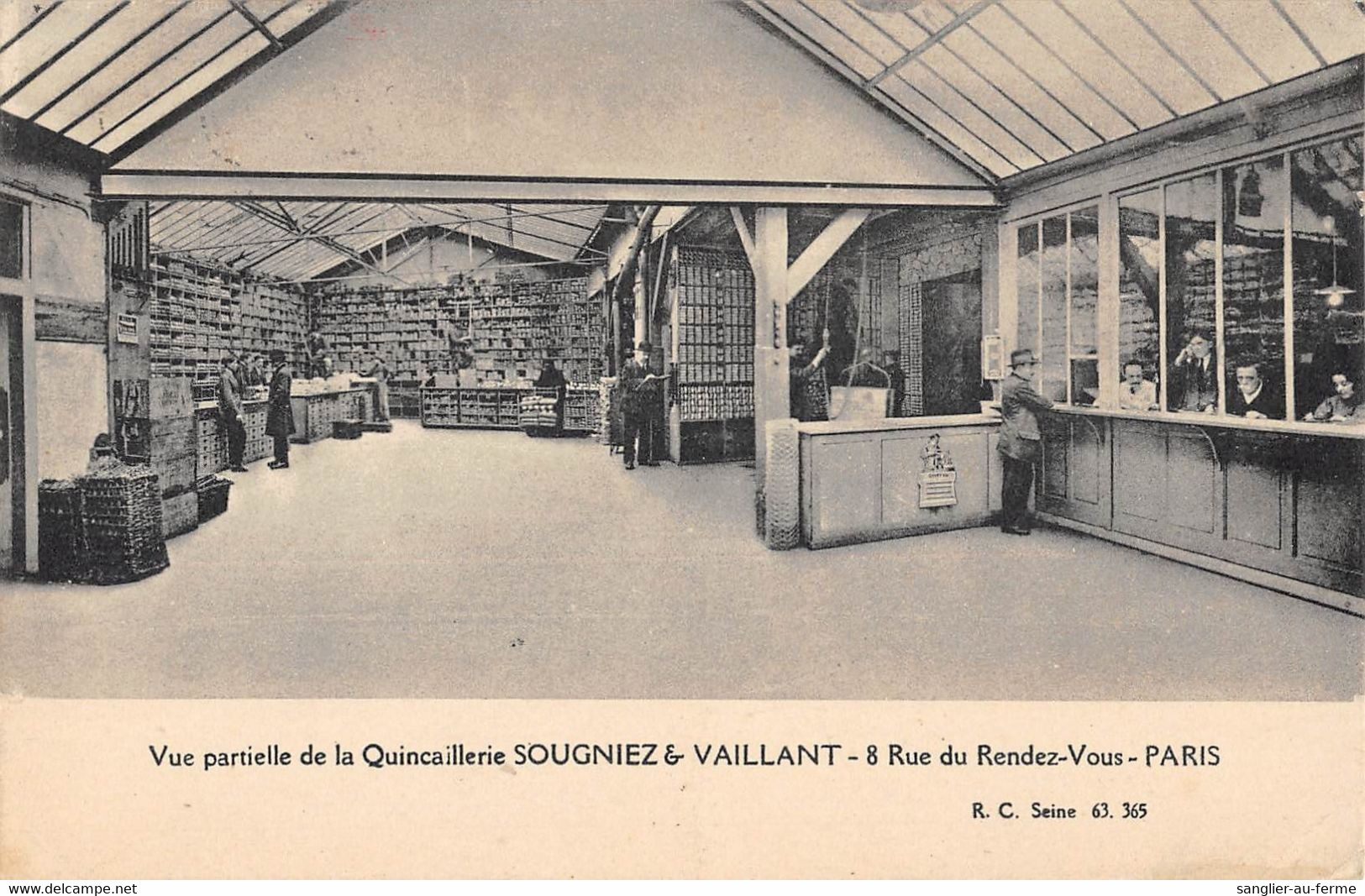 CPA 75 PARIS XIIe VUE PARTIELLE DE LA QUINCAILLERIE SOUGNIEZ ET VAILLANT RUE DU RENDEZ VOUS A PARIS - Arrondissement: 12