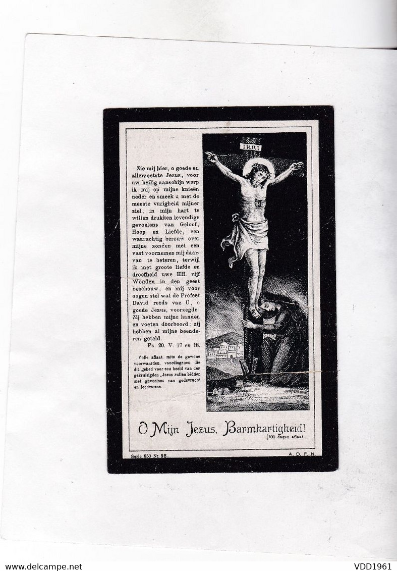 /  SOLDAAT H.DEWAELE °GIJVERINKHOVE - ALVERINGEM 1890 Gesneuveld DIKSMUIDE 1916  (E.VANDENBERGHE) Drukk.DE PANNE - Andachtsbilder