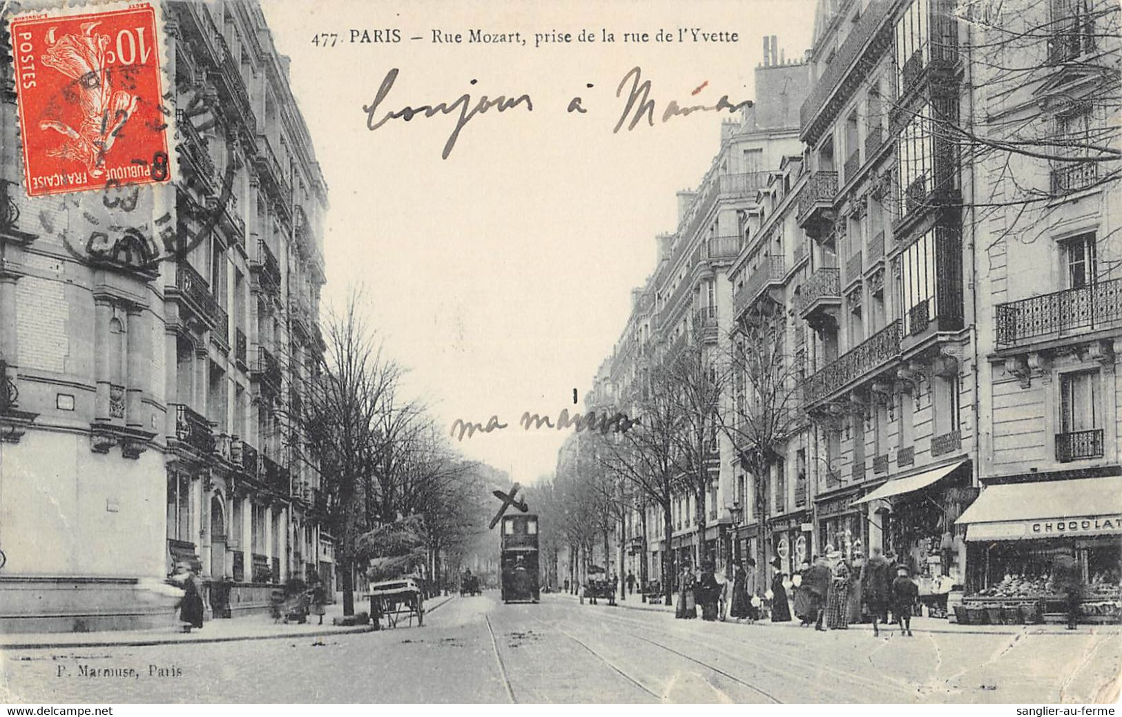 CPA 75 PARIS XVIe RUE MOZART PRISE DE LA RUE DE L'YVETTE - Paris (16)