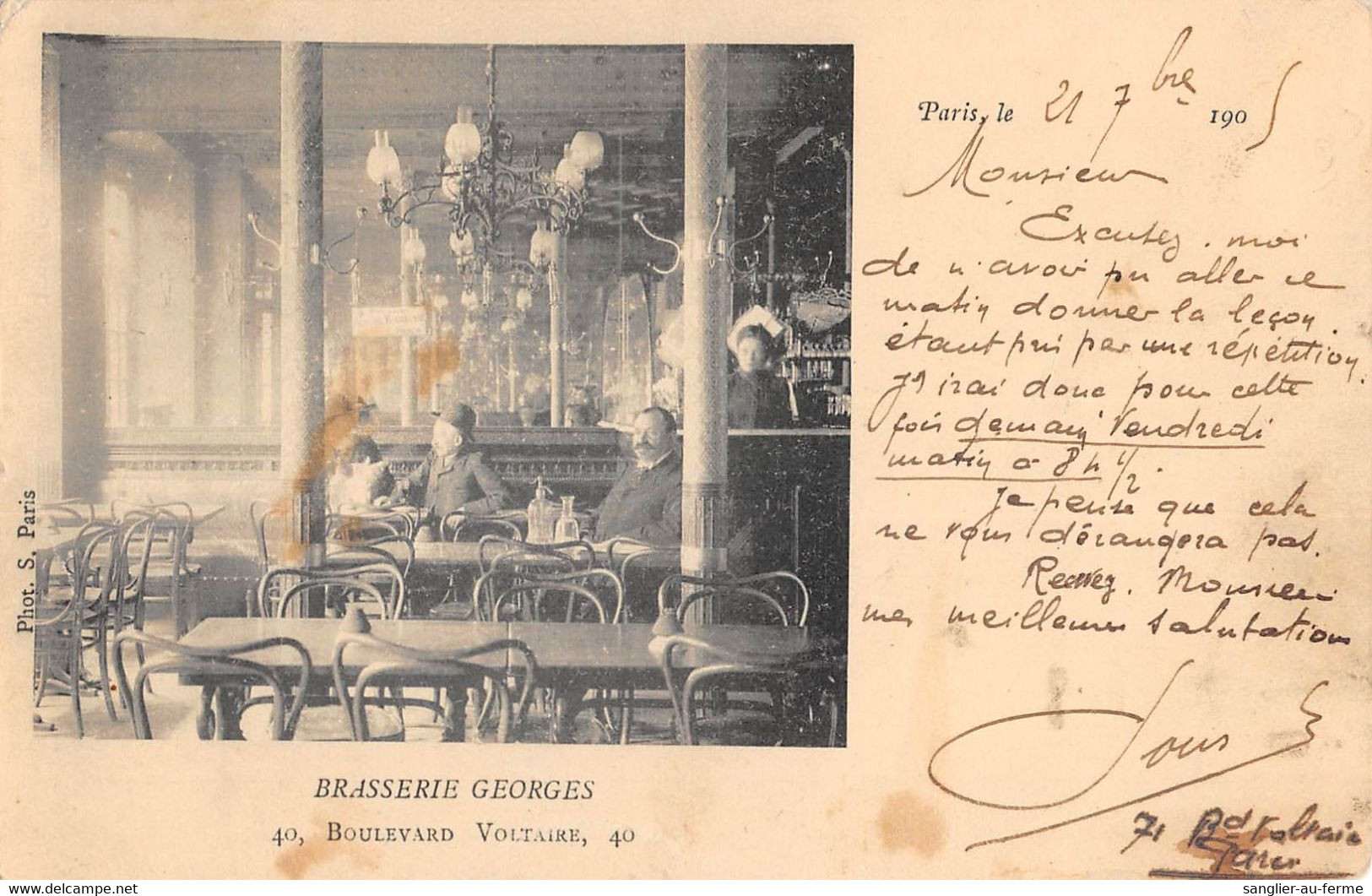 CPA 75 PARIS XIe BRASSERIE GEORGES BOULEVARD VOLTAIRE (rare - Paris (11)