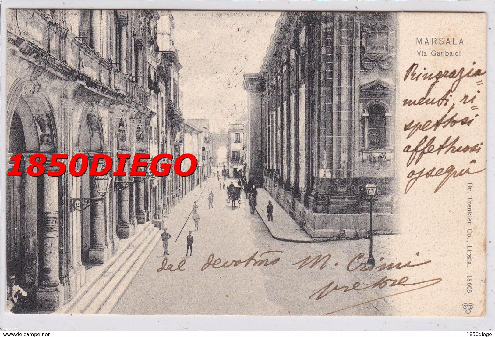 MARSALA - VIA GARIBALDI F/PICCOLO  VIAGGIATA 1903? - Marsala